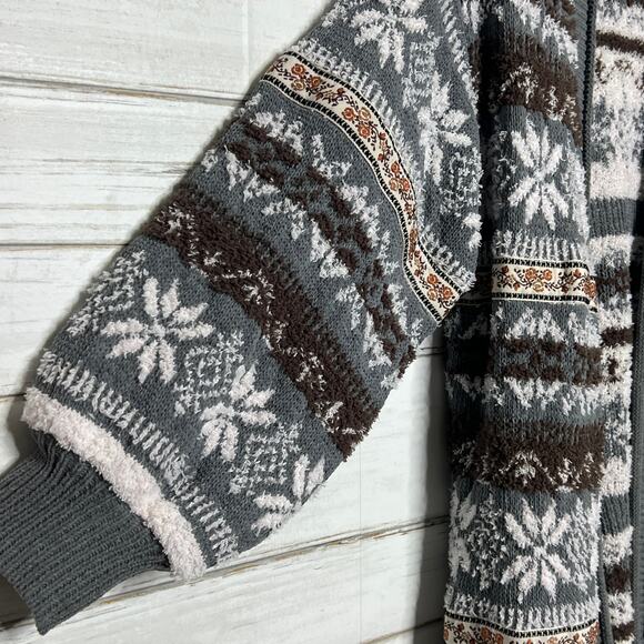 POL Knit Cardigan Sweater Green Size Small Snowflake Chenille Boho - Picture 8 of 9